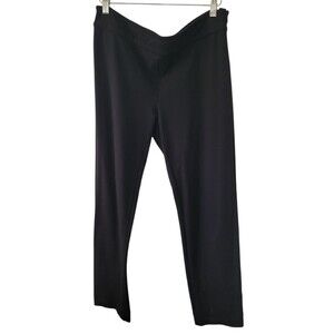 Eileen Fisher Black Viscose/Nylon Pants Size Petite Large